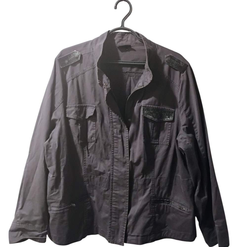 Lane Bryant Black Military Field Jacket